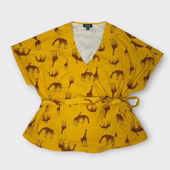 Modcloth Tops - ModCloth Grazing for Days Wrap Top in Giraffes Sunshine 2X yellow dolman blouse